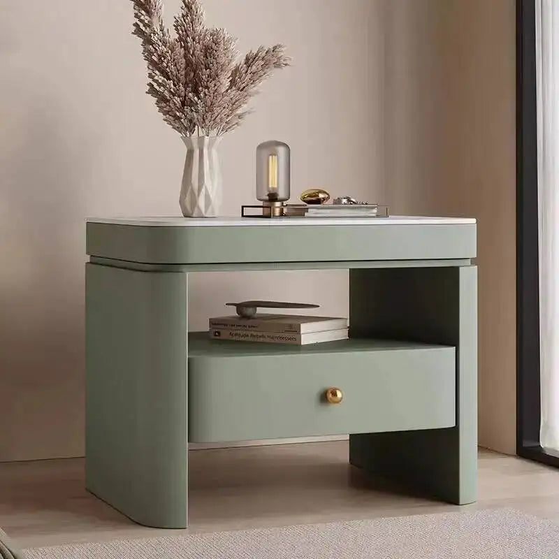 Aesthetic Luxury Bedside Table Unique Trendy Design Storage Nightstands With Drawers Mesita De Noche Bedroom Furniture