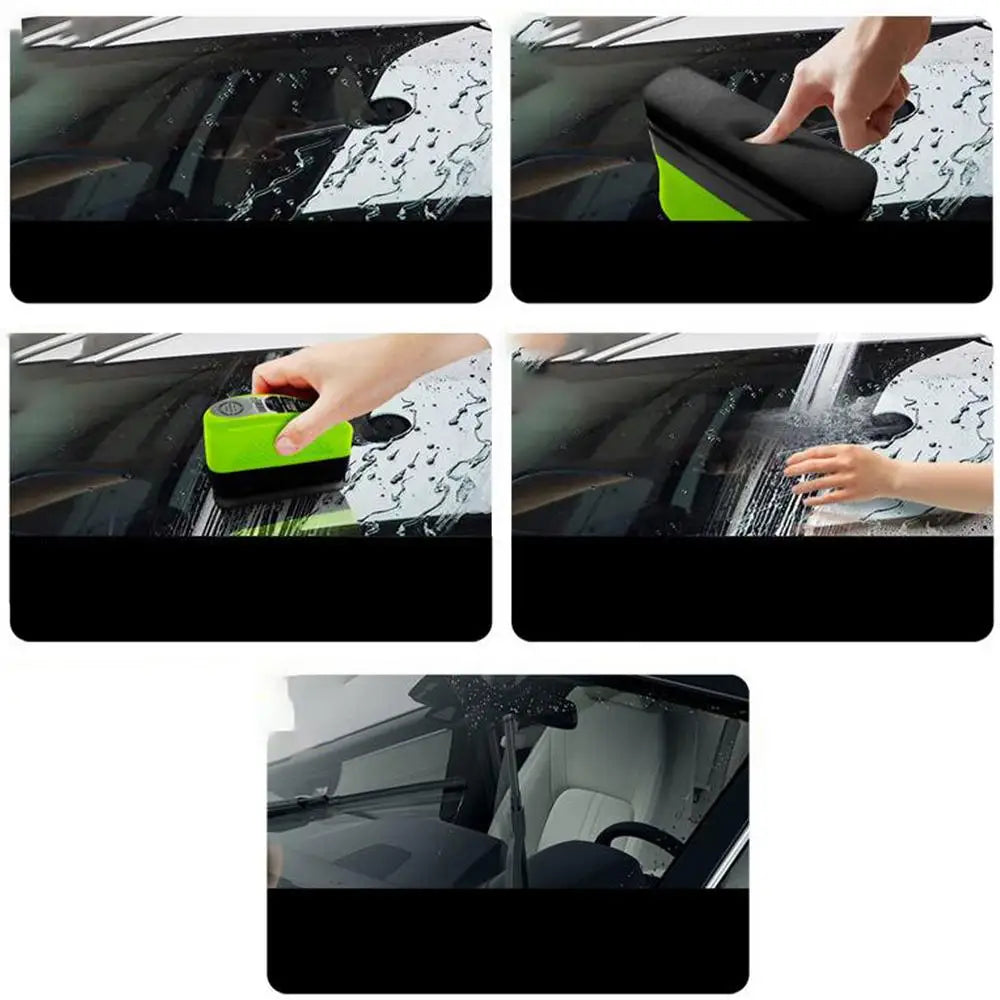 Car Glass Oil Film Remover Automotive Glass Sponge Cleaning Brush Front Inner Windshield Glass Oil Film Cleaner For Car Cleaning