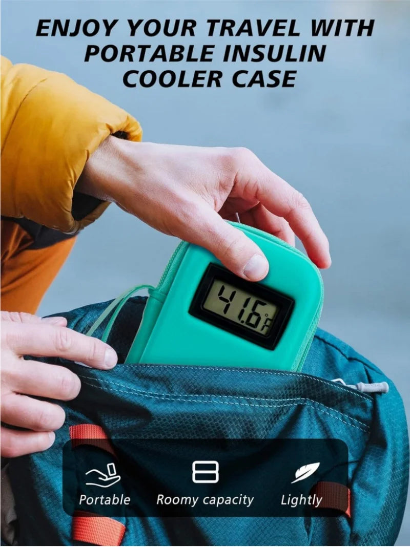 Insulin Cooler with Temperature Display - Medicine Refrigerated Bag with 2 Ice Pack for Diabetic Medication Pen Travel Daily Use