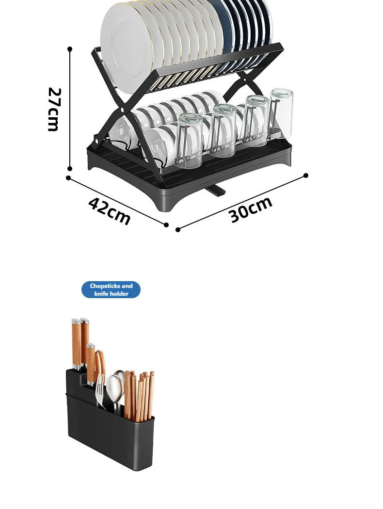 Non Perforated Folding Cabinet with Pull-out Basket Multifunctional Snack Storage Rack Household Kitchen Sink Storage Rack