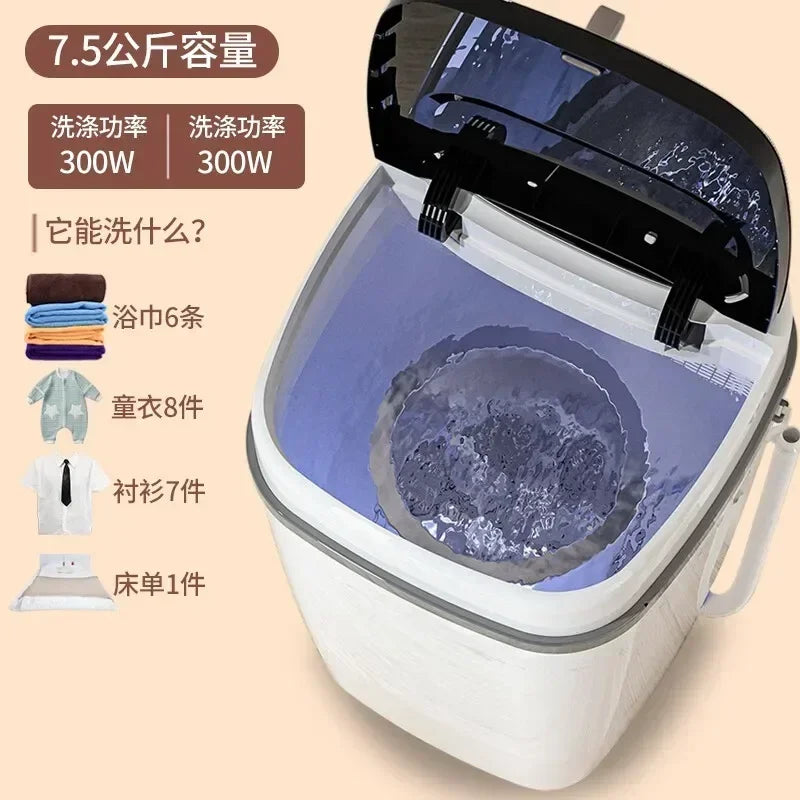 Large capacity washing machine mini small semi-automatic household washing and dehydrating machine dormitory socks washing