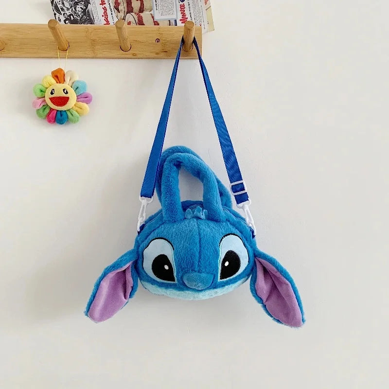 Disney Stitch Soft Plush Crossbody Bag Korean Cute Style Adjustable Strap Kawaii Anime Shoulder Purse Medium Size Gift for Women