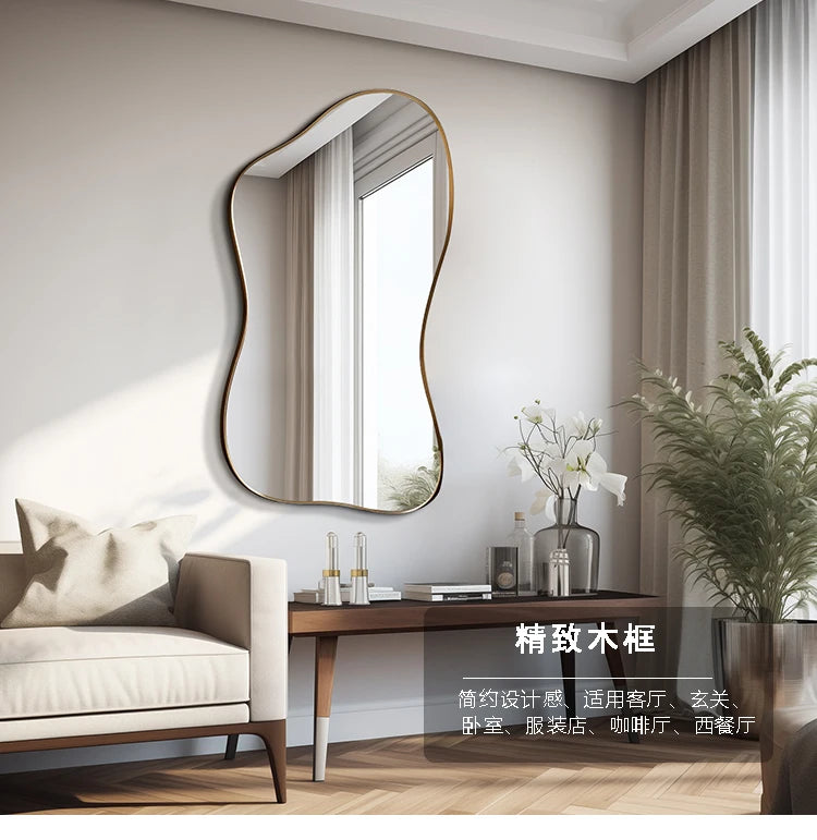 Large Size Full Body Mirror Standing Art Wall Luxury Irregular Frame Accent Unique Mirror Xenomorph Espelhos Trendy Furniture