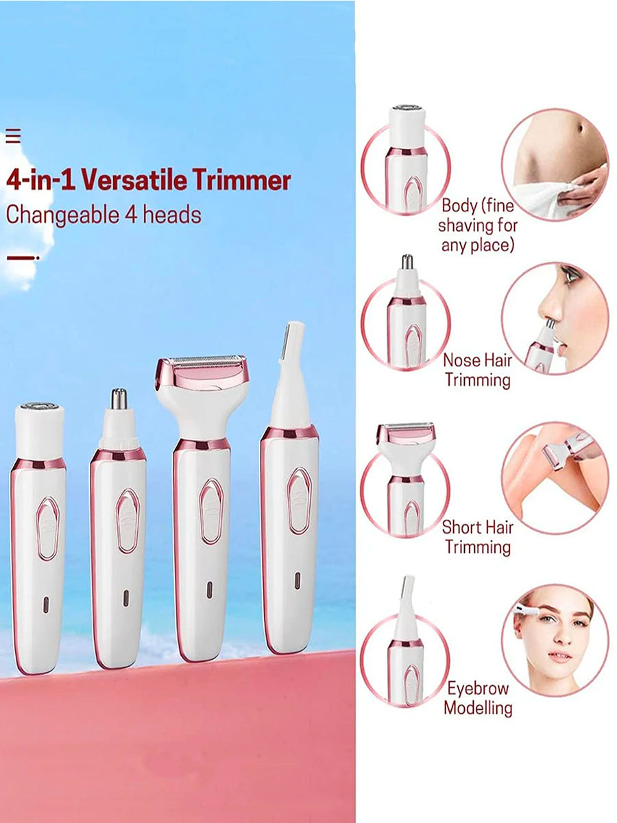 Women Electric Shavers Razors on Leg Armpit, Epilator Nose Hair Remover Facial Body Bikini Eyebrow Beard Mustache Women Trimmers