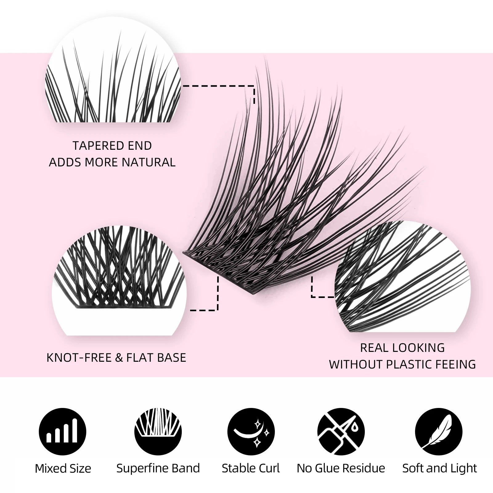 DIY 144 Cluster Lashes YUANZHIJIE free ship Segmented Beam Natural C/D Curl Individual Mink Eyelashes Makeup Supplies at home