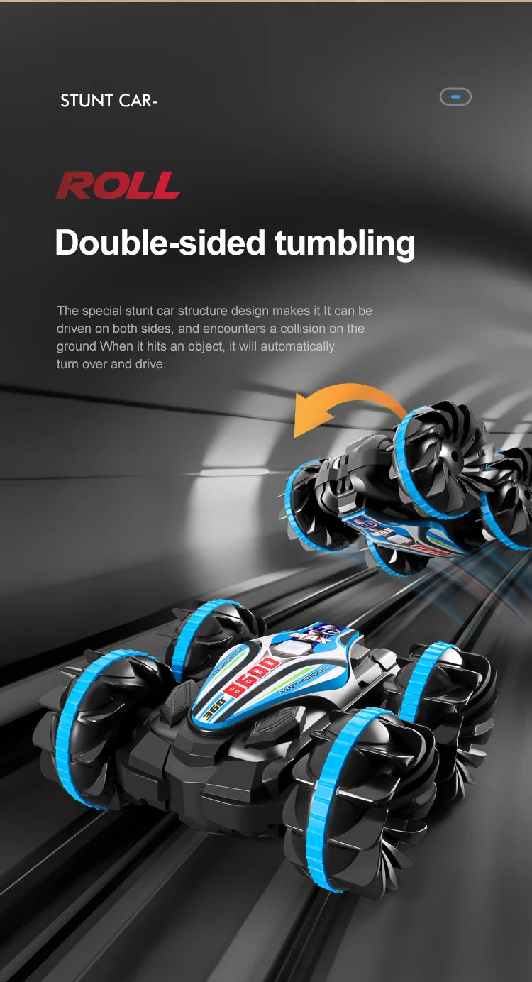 Amphibious Remote Control Car RC Stunt Car Vehicle Double-sided Flip Driving Drift Rc Cars Outdoor Toys for Boys Children's Gift