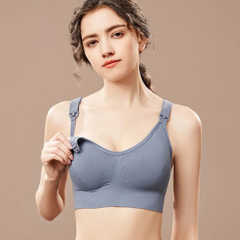 1pcs Maternity Nursing Bras Pregnant Women Skinny Breastfeeding Clothing Underwear  Female Breathable Push Up Bra