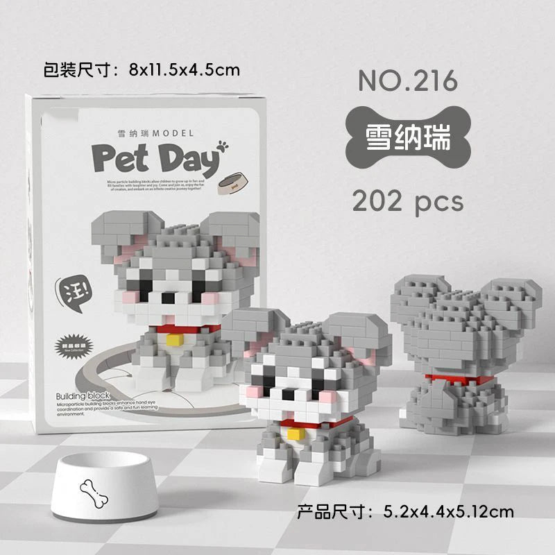 Animal Small Particle Dog Cat  Mini Building Blocks DIY Assembly Brick Sets Educational Toys for Kid 10 To 12 Year Birthday Gift