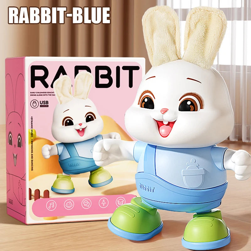 Electronic Rabbit Pets Kids Dancing Walking Encourages Crawling Moving Have Sound Interactive Toy for 3 Years Children Gifts