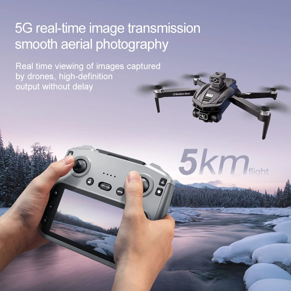 V168 PRO Max GPS Drone 8K Professional HD Dual Camera Omnidirectional Screen 360° Obstacle Avoidance FPV Dron Rc Quadcopter Toys