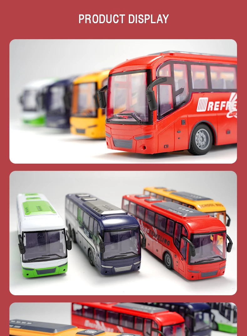 1/30 Rc Bus Electric Remote Control Car with Light Tour Bus School City Model 27Mhz Radio Controlled Machine Kids Xmas Gift