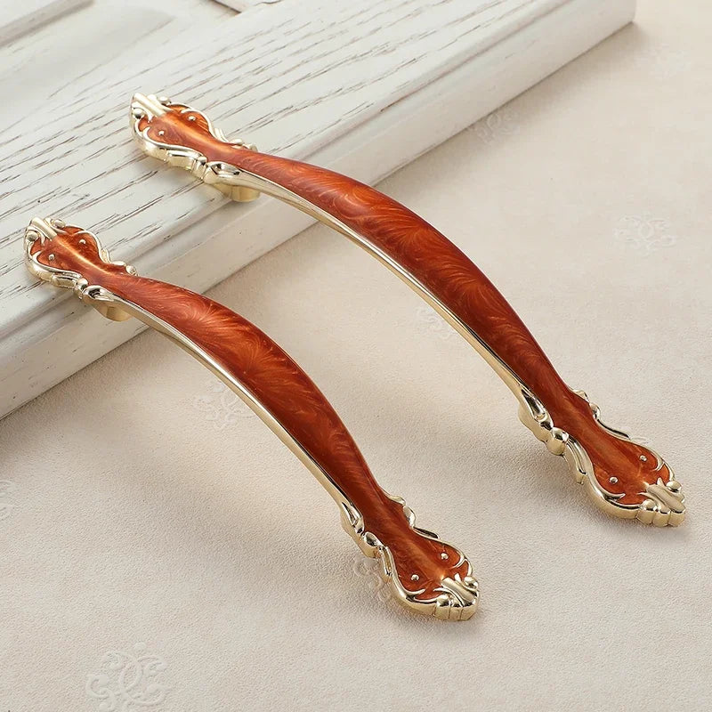 YM Red Amber Cabinet Handles Drawer Knobs for Kitchen Dressers Closets Wardrobe - Furniture Storage Door Pulls