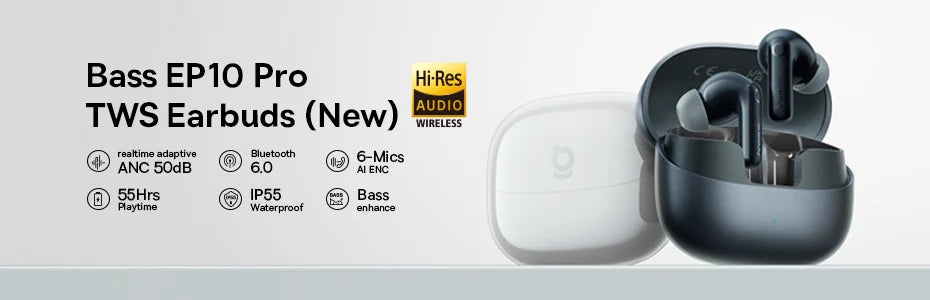 Baseus Bowie E19 Wireless Earphones Bluetooth 5.3 Big Bass 12mm Drivers IPX5 Waterproof Earbuds 33Hrs Battery Life Headphones