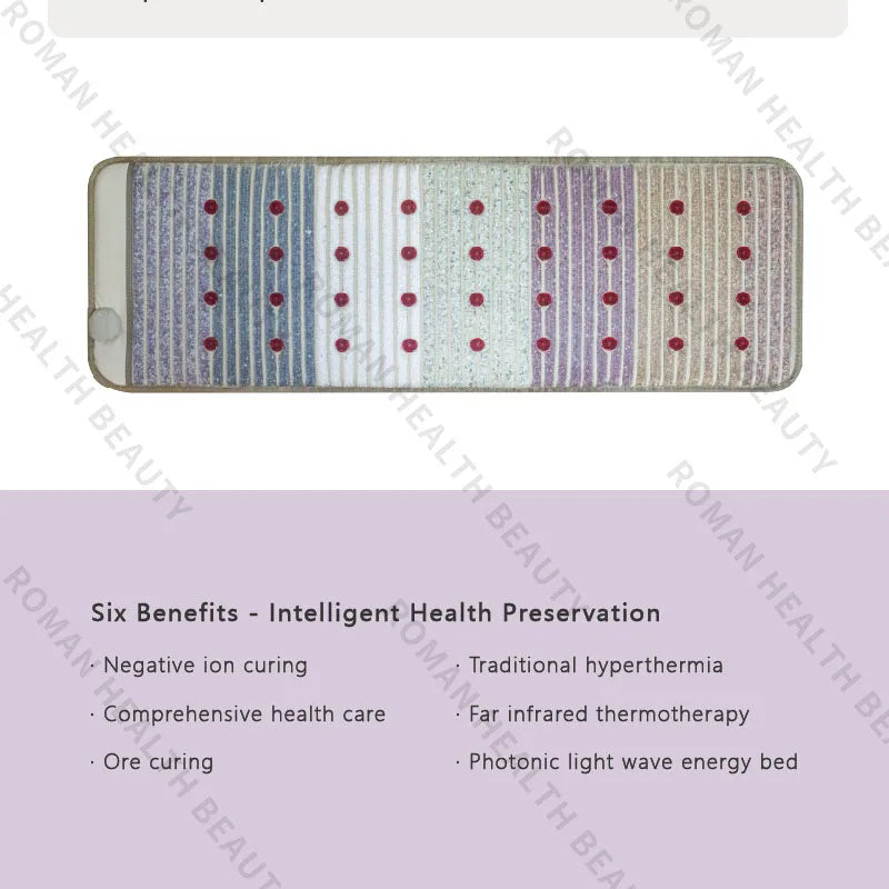 150×50cm Far Infrared PEMF Magnetic Therapy Bio-Crystal Mat Chakra Energy Photon Massage Cushion with Heating Long Wave Tech