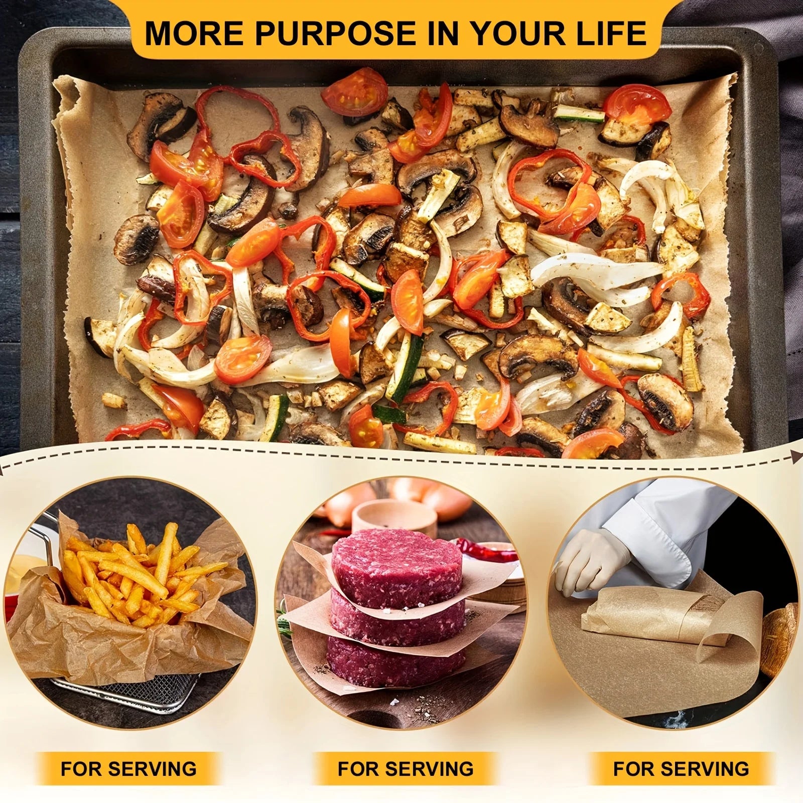 5/8/10/20m Parchment Paper Baking Sheets Non-Stick Precut Baking Liners for Oven Air Fryer Grilling Mat Steaming Bread Cookies