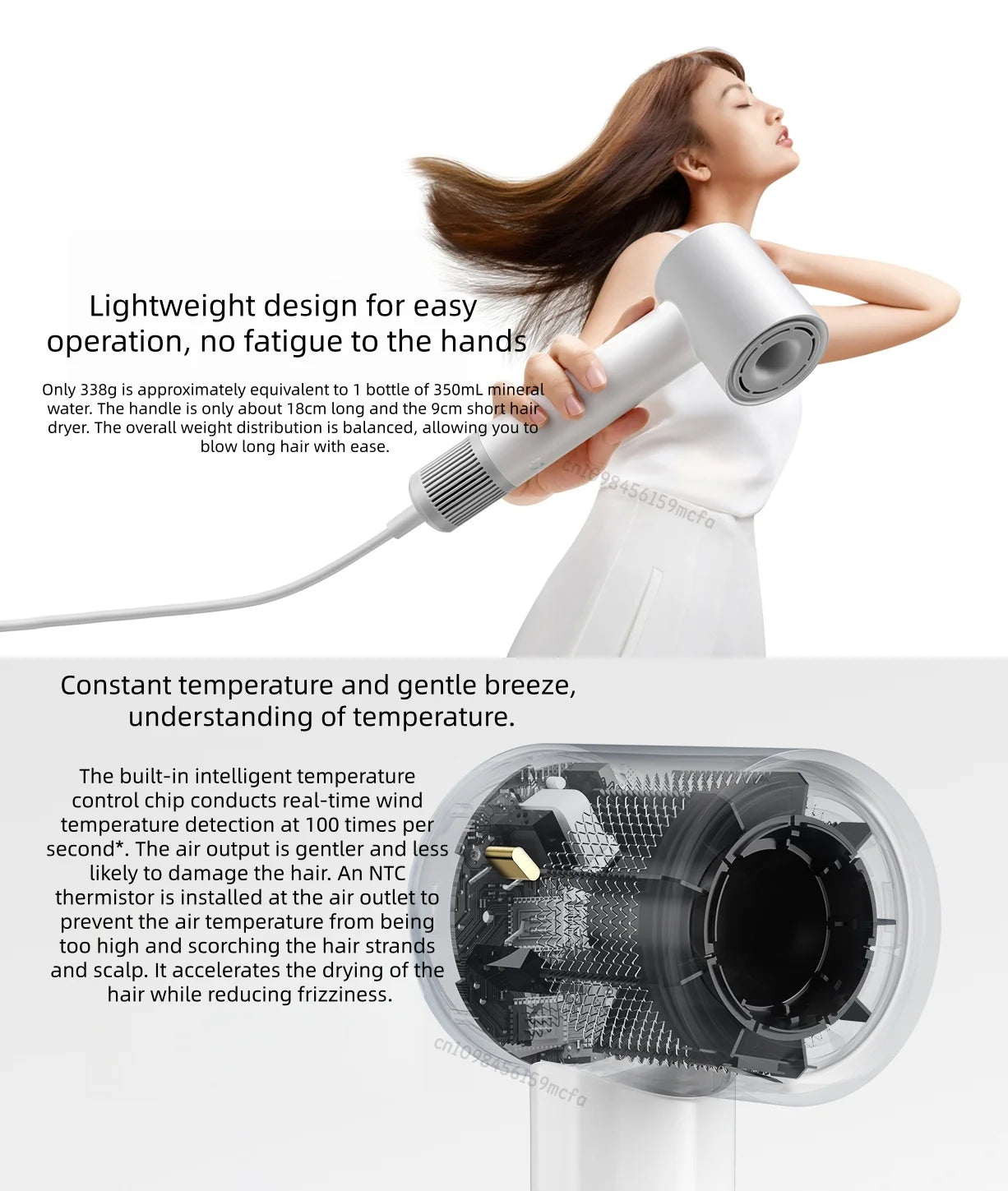 XIAOMI MIJIA H501 SE High Speed Hair Dryer 62m/s Wind Speed Negative Ion Hair Care 110,000 Rpm Professional Dry 220V CN Version