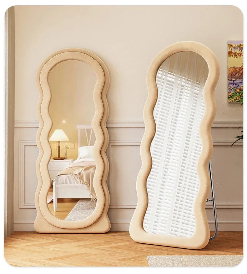 Art Modern Mirror Shower Traffic Art White Floor Korean Style Mirror Full Body Mirror Items Magnifying Espelhos Home Decorations