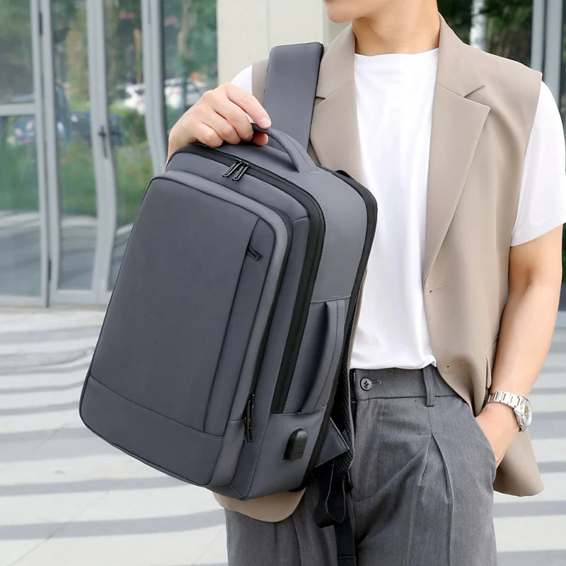 Rilibegan Men Travel Backpack Expand Oxford Big Capacity USB Charge Business Male Backpacks Computer Men Backpacks