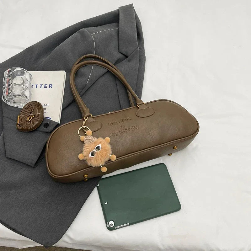 Pu Solid Sewing Zipper Shoulder Bags Soft Baguette Type 2024 High Quality Bags for Women Large Capacity Women's Handbags