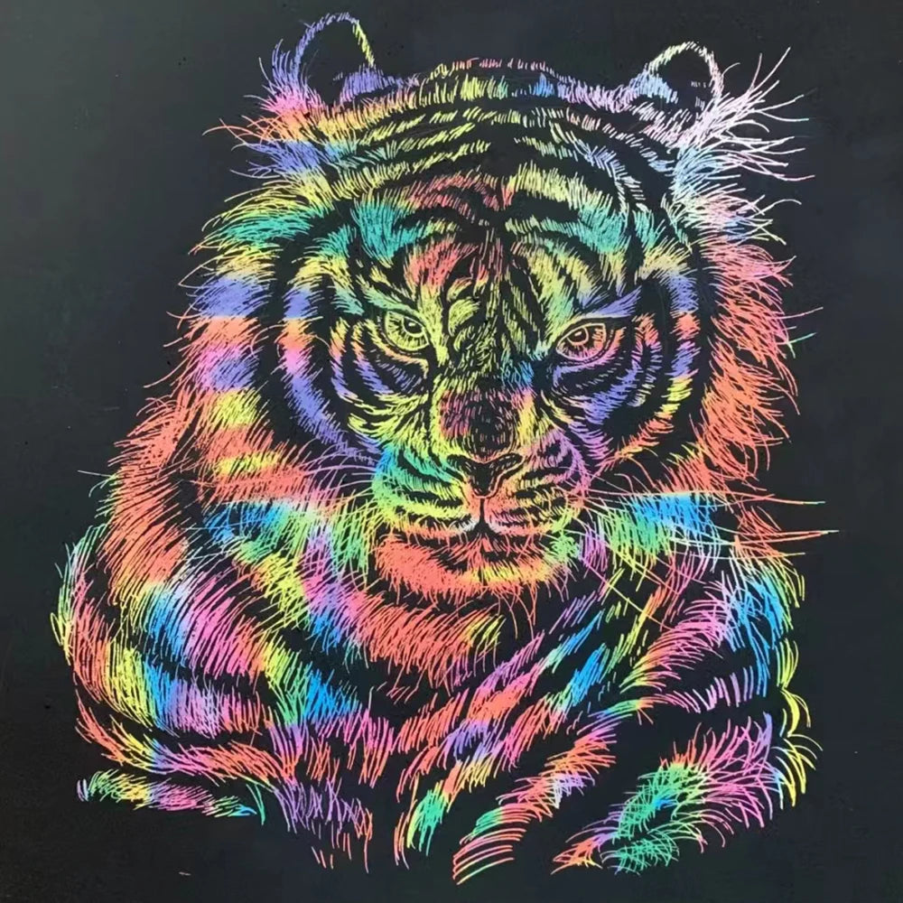 100PCS Rainbow Reveal Craft Kit with Wooden Stylus, Parent-Child Activity Gift for Kids Ages 5-12 (Non-Toxic Coating)