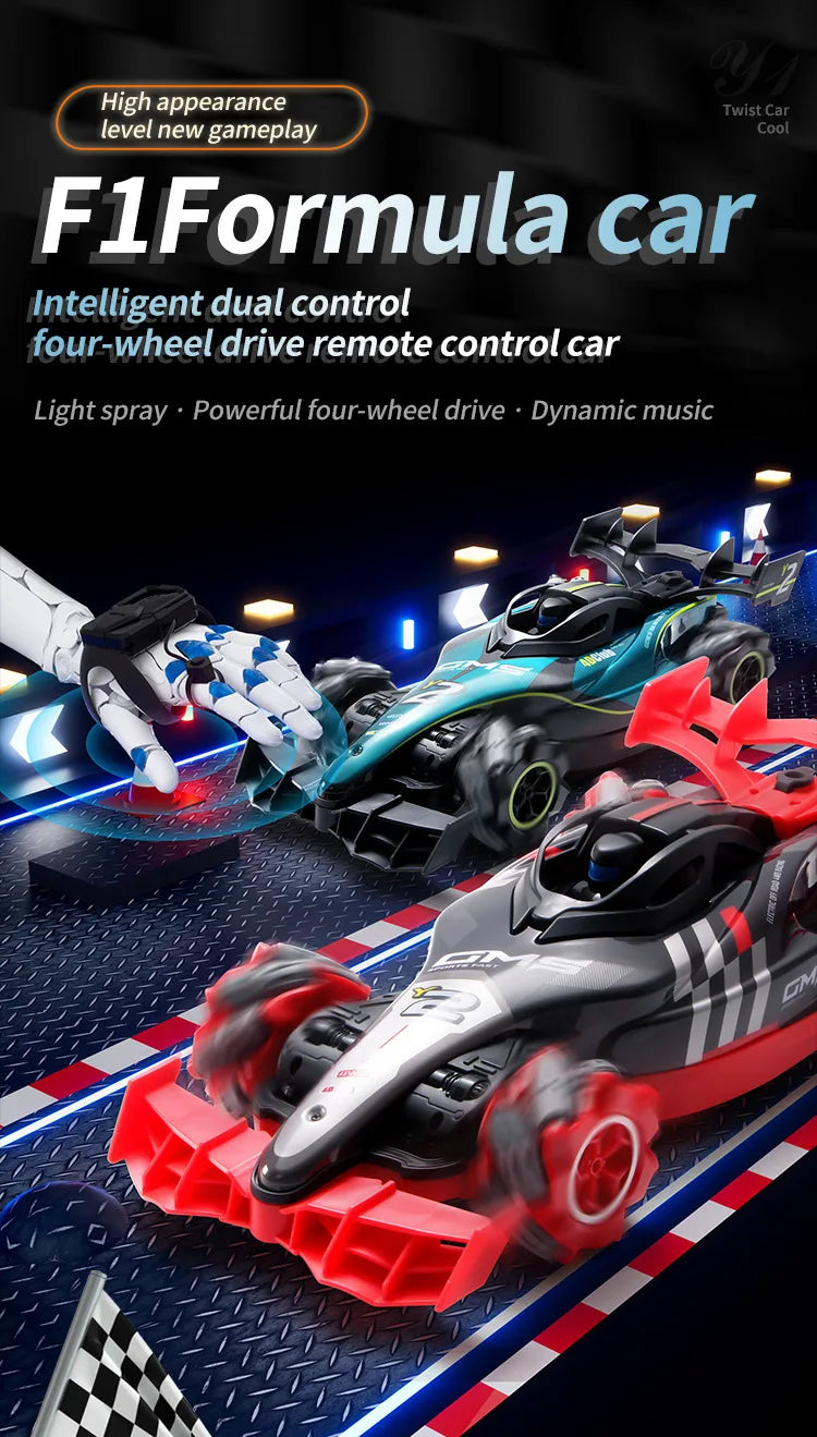 f1 RC Car Gift Children toys rc drift car remote control car toys for kids Gift for Boy Gesture Radio Remote Control Spray Stunt