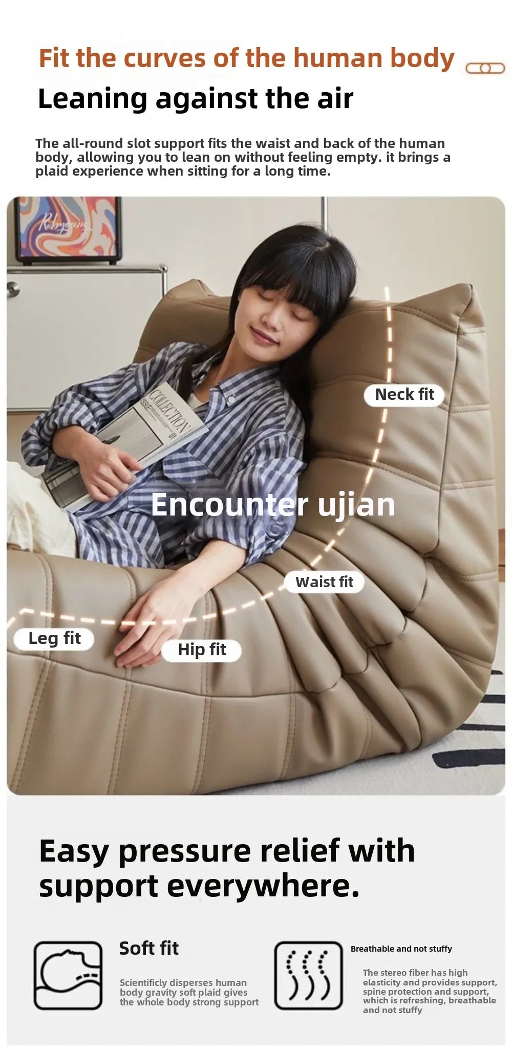 Internet celebrity caterpillar lazy sofa single lying balcony leisure chair can lie down can sleep togo modern simple living roo