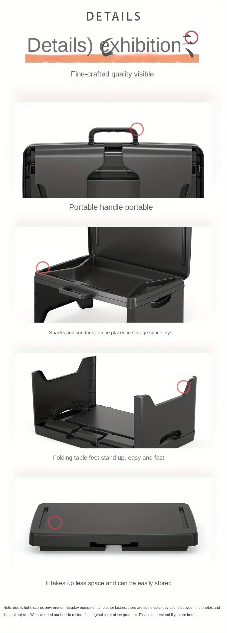 Sturdy and Durable Folding Lap Desk with Extra Storage Space and Dividers, Perfect Laptop Desk and Serving Tray for Bed