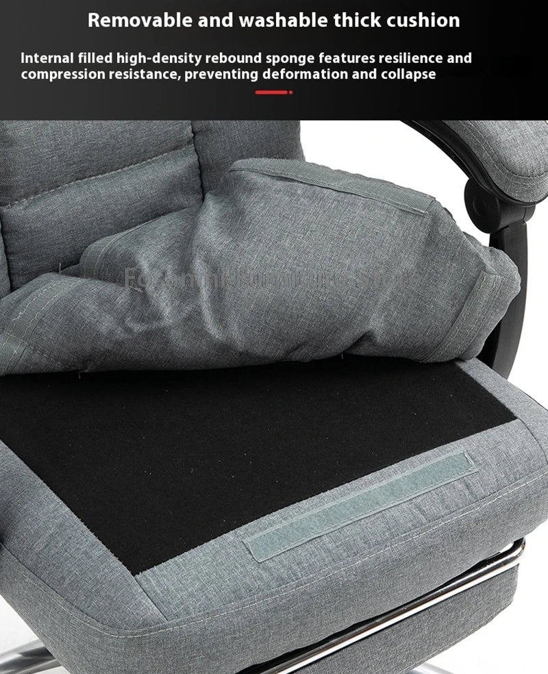 Comfy Fabric Gamer Computer Chair with Removable Soft Cushion Ergonomic Reclining Gaming Chair Adjustable Office Home Desk Chair