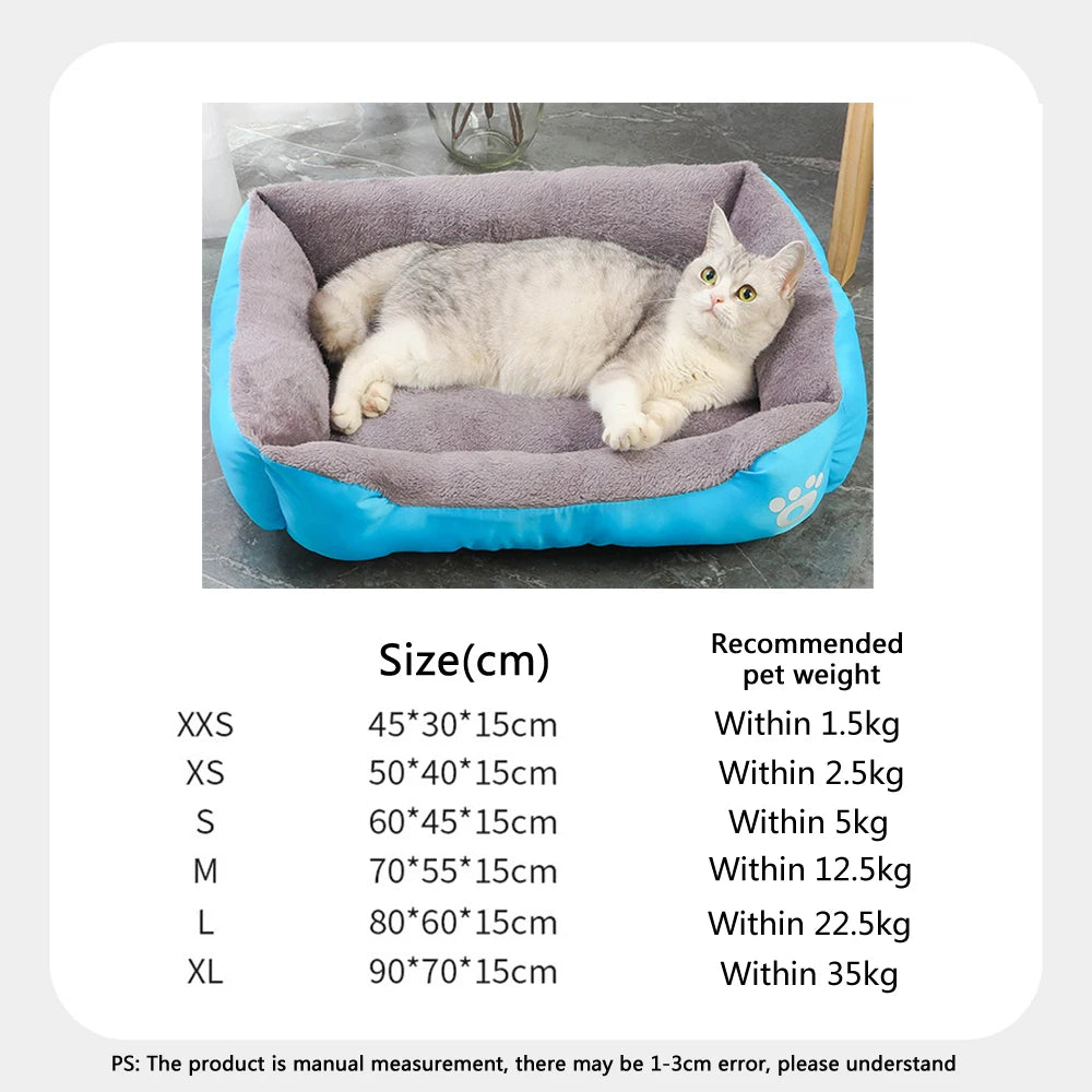 5 Sizes Large Dog Kennel Comfortable Cat Sofa Bed for Small Dog Nest Winter Warm Pet Cat Sleeping Bed Soft House Accessories
