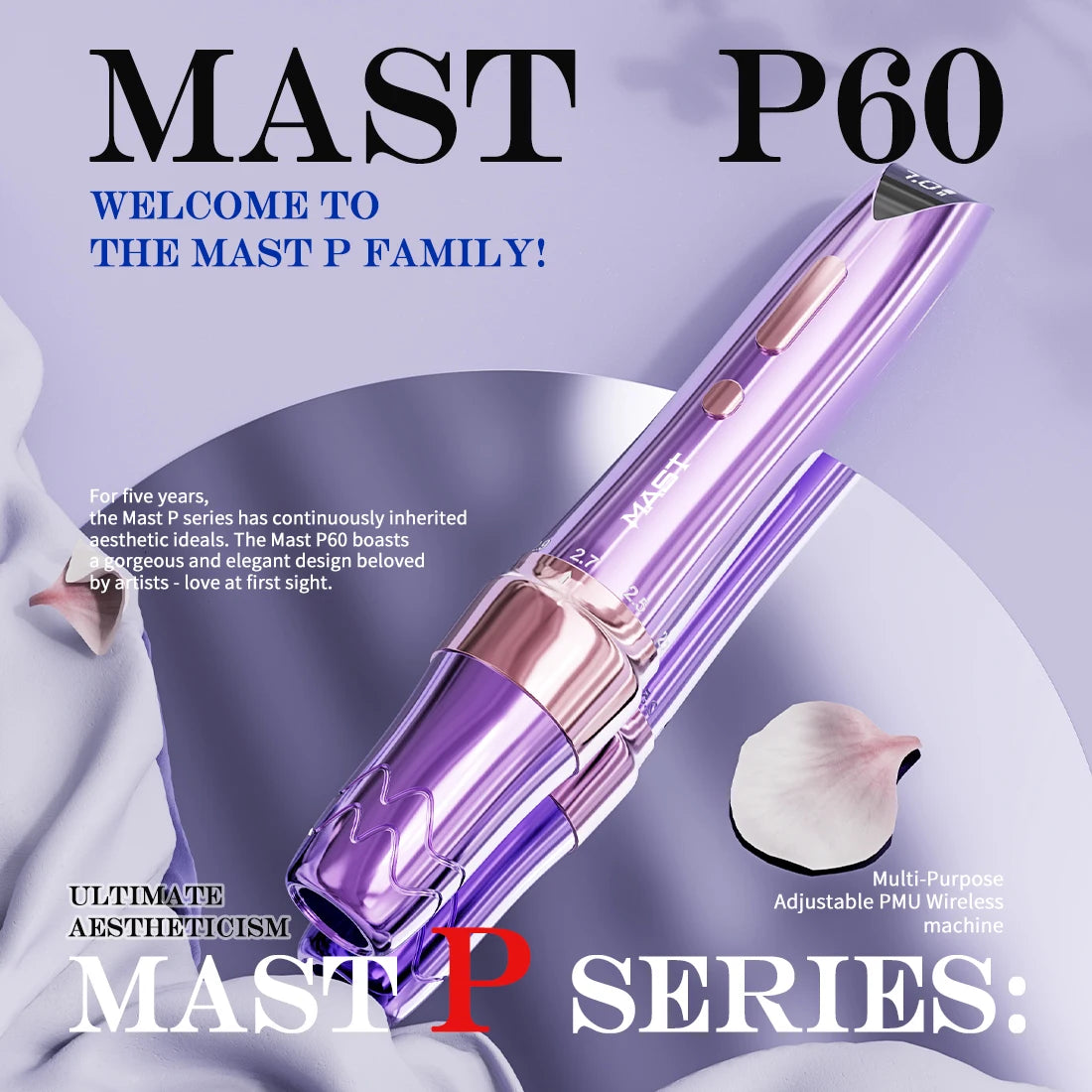 Mast P60 Permanent Makeup Machines 5 Strokes Wireless Tattoo Machine Eyebrow Lip PMU Pen Pro Artist Tattoo Supplies