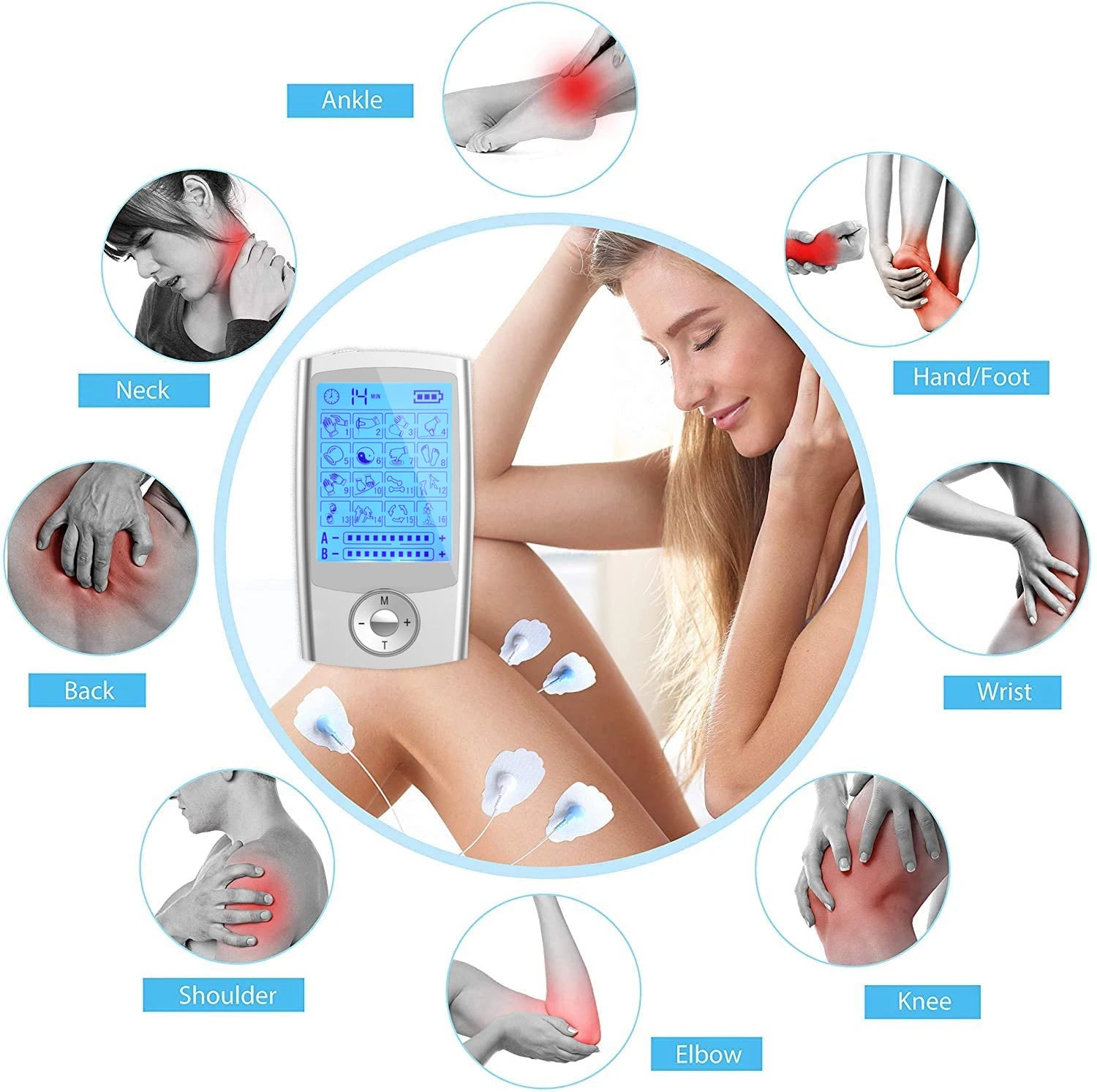 New Tens Unit Relax Muscle Stimulator Body Massage Digital Therapy 24 Modes EMS Acupuncture Slimming Machine Electrostimulator