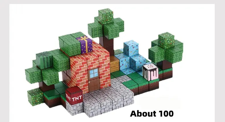 10-500PCS Magnetic Building Blocks Magnet Set Bricks Mini World STEM Construction DIY Educational Toys For Kids Birthday Gifts