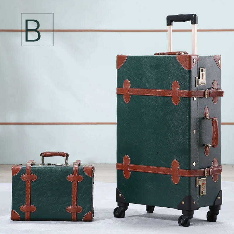 20/22/24''26 inch Luggage set woman Travel Suitcase Set Universal Retro password rolling luggage case middle size luggage