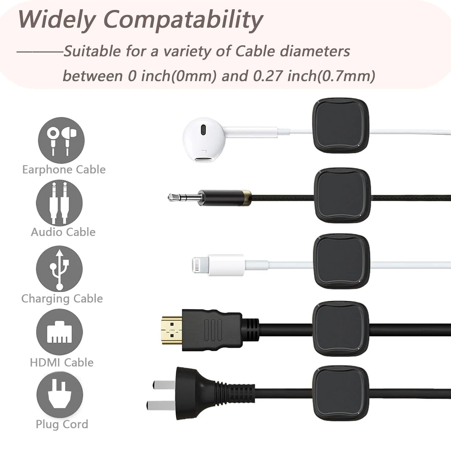 6/12/18pcs Cord Organizer Holder Magnetic Desktop Cable Clip Management Hidden Phone Charging Cord Holder For Kitchen Appliances