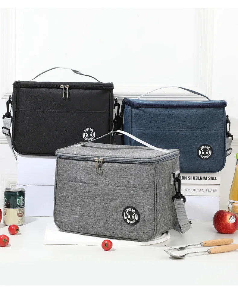 Capacity hand-held with shoulder strap insulated bag, lunch box bag, student thickened waterproof lunch bag.