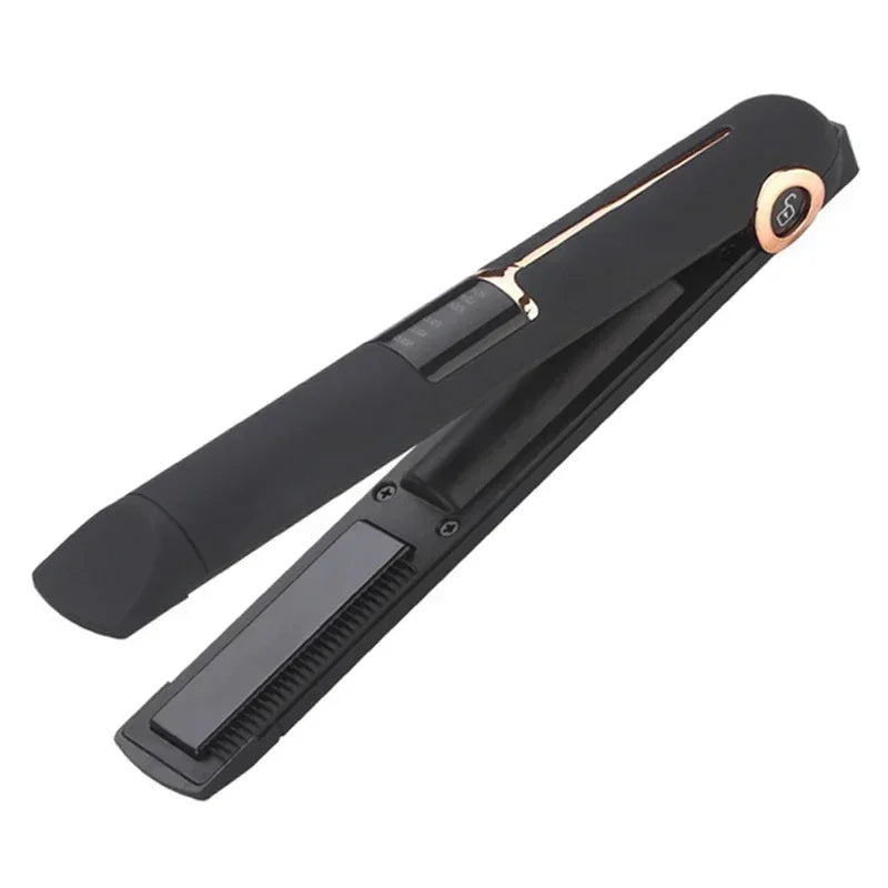 Portable Wireless Hair Straightener With Power Bank Function Rechargeable Hair Straightening Curling Flat Iron For Home Travel