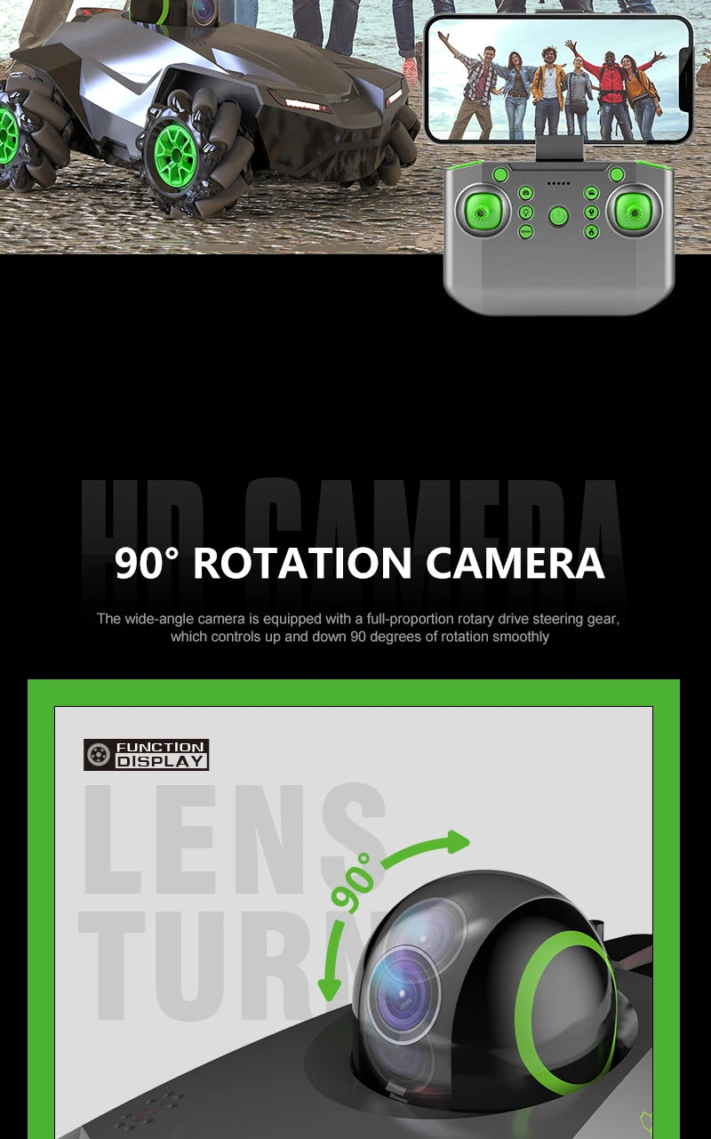 RC Car 1:20 With Video 2.4G WIFI FPV HD Camera Car 360° Rotation Stunt Camera Car Kids boy toys