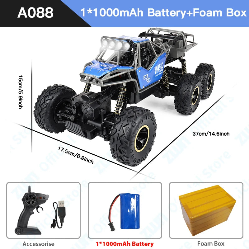 ZWN 1:12 RC Car With Lighting And Rechargeable 2.4G Radio Remote Control Alloy Buggy Off-Road Trucks Boys Toys for Children