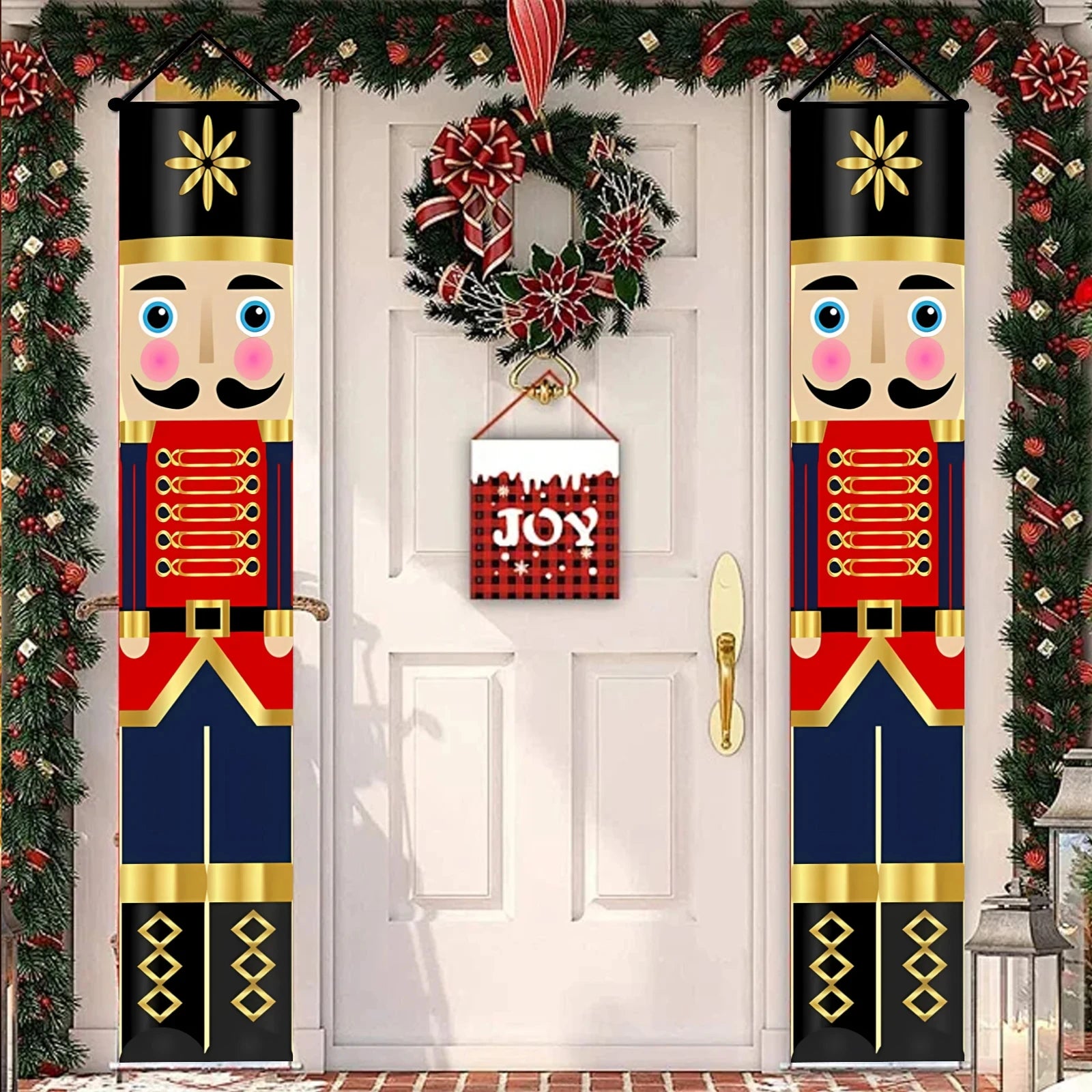 Christmas Nutcracker Banners Christmas Party Decor 2025 Xmas decor Holiday Nutcracker couplet Navidad Natal New Year Gift 2026