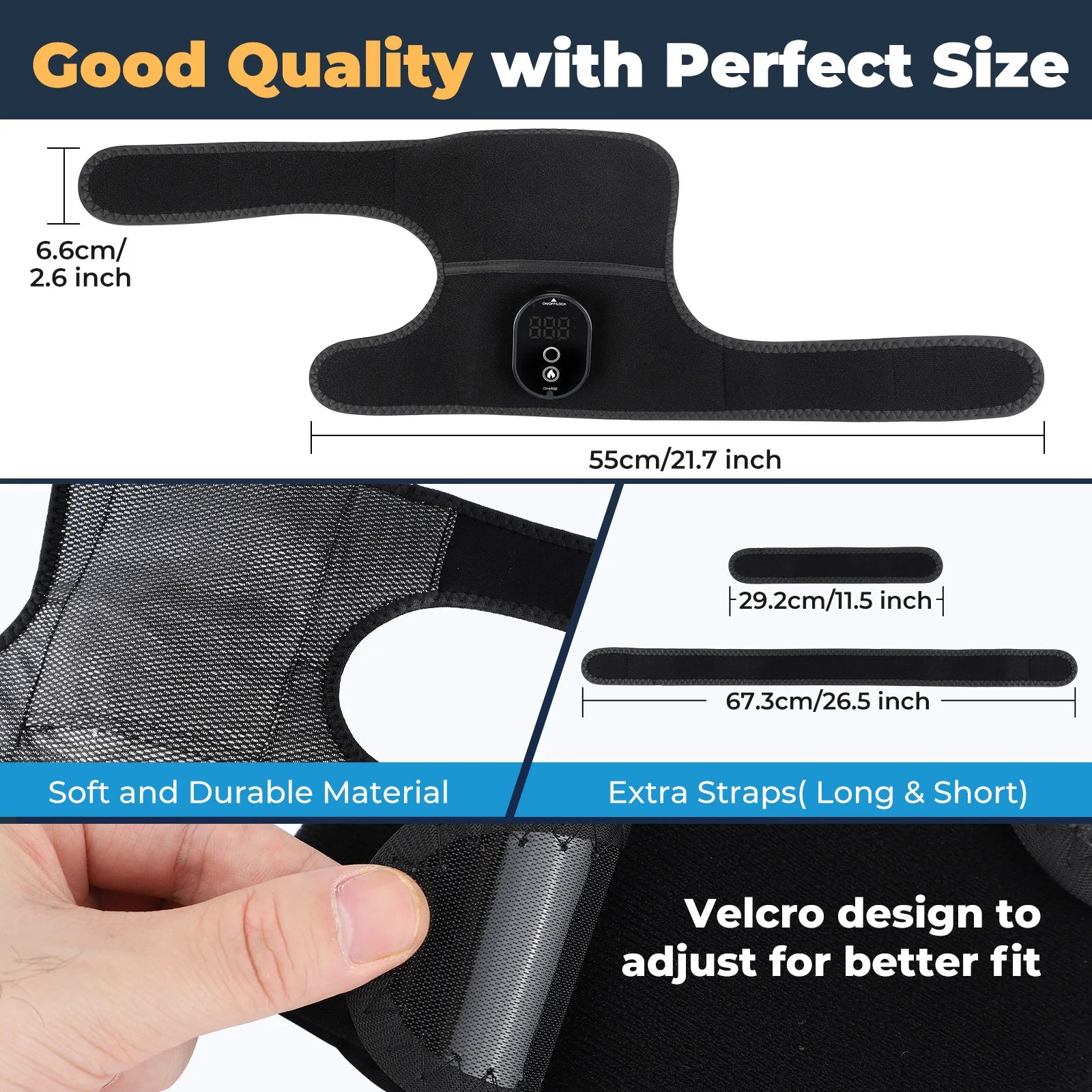 Thermal Knee Massager 3 in 1 Shoulder Knee Elbow Heating Massage Support Brace Rechargeable Vibration Pad Machine Muscle Relax