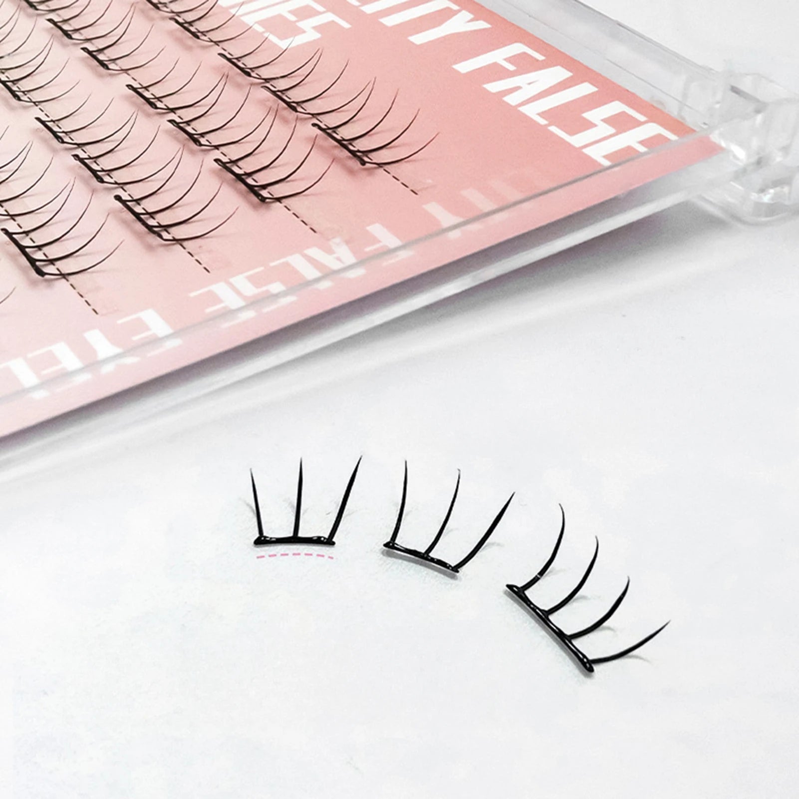 Self Adhesive DIY Lashes No Glue Needed Reusable Bottom Lash 5D Fluffy Cluster Eyelash Korean DIY Manga Lash Extension At Home