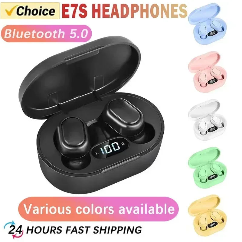 E7S Wireless Earphones Bluetooth Headphone Gaming Headset TWS E7S Sports Earbuds Noise Cancelling Headset for IOS Android