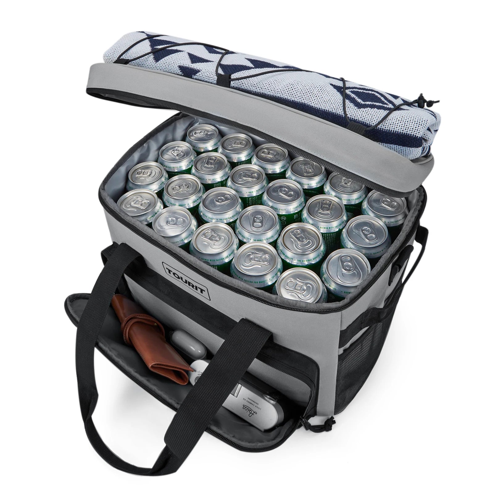 TOURIT Thermal Cooler for Drinks 14.6L 24L 32L Foldable Insulated Cooler Bag Leakproof Car Refrigerator Bag Food Delivery Bag