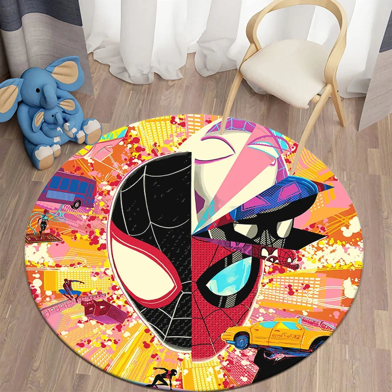Spider Man,handsome,HD Printed Round Carpet.Bedroom,office,Balcony,Entry Door,Sofa,bed,Chair Non-slip Mat.Gift,Picnic,Camp,Rug