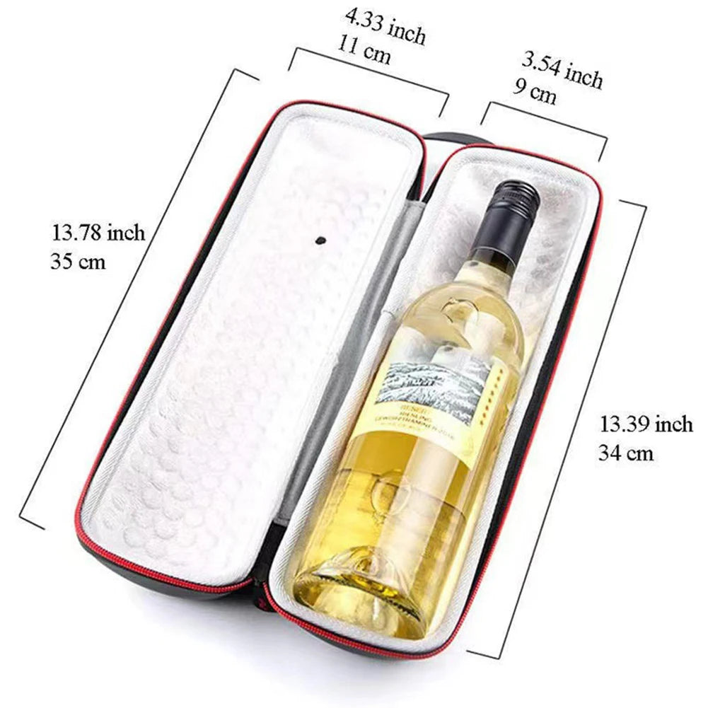 EVA Cooler Ice Bags Shockproof Single Red Wine Gift Box Waterproof Insulation Storage Wine Box with Hand Strap for Party Travel