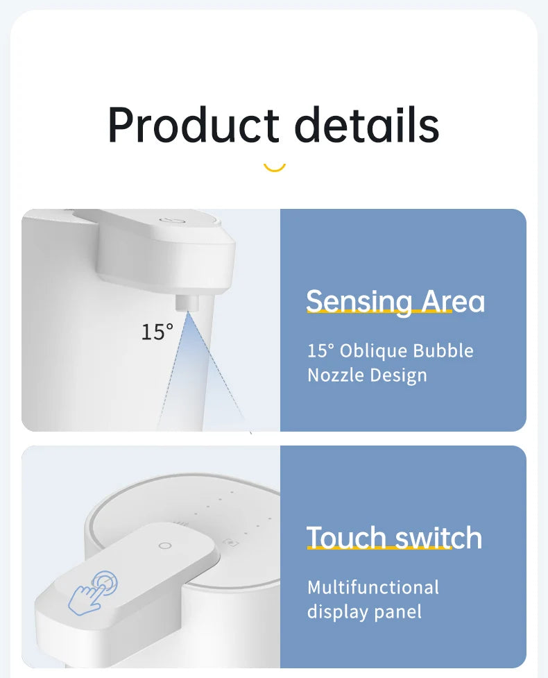 Automatic Soap Dispenser Touchless Foaming Soap Dispenser 380ml USB Rechargeable Electric Foam Soap Dispenser Drip/Foam Optional