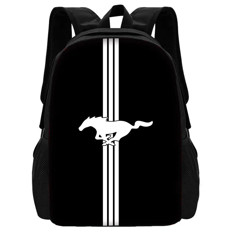 Child School Backpack with Fashion M-Mustangs car logo Lunch Bags ,Pencil Bags ,School Bags for Boys Girls Best Gift