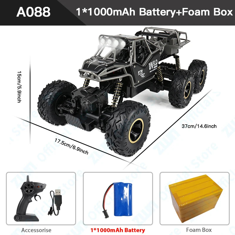 ZWN 1:12 RC Car With Lighting And Rechargeable 2.4G Radio Remote Control Alloy Buggy Off-Road Trucks Boys Toys for Children