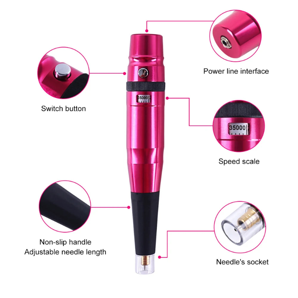 Permanent makeup Machine Rotary Tattoo Machines Pen Semi-PMU pens Eyebrow Lip Piercing Gun Tatuagem Microblading Supplies Kit