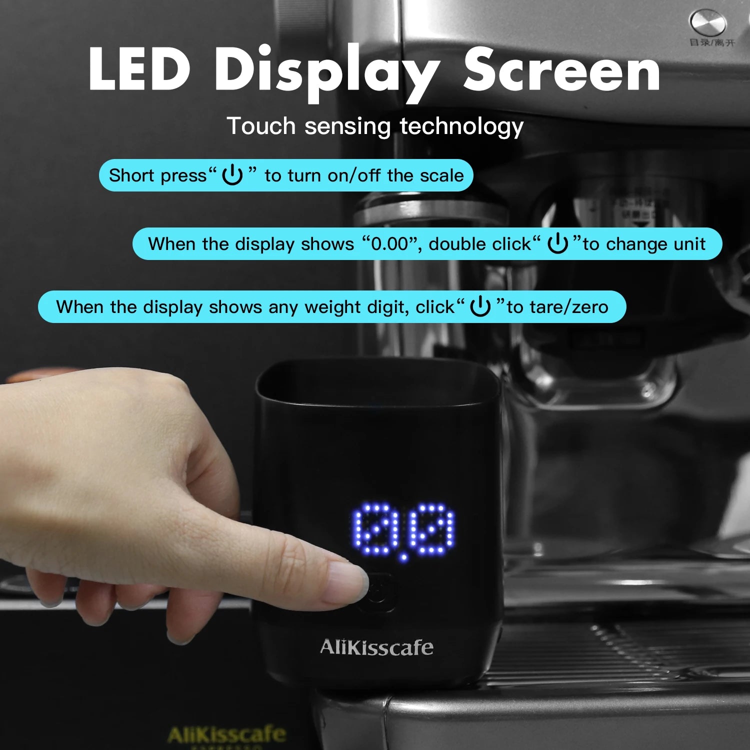 AliKisscafe Digital Dosing Cup Coffee Scale Display Tray Precise Scale Measuring Cup Kitchen Barista Tools Espresso Accessories